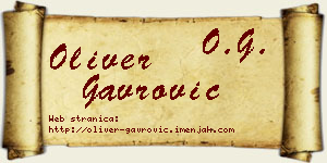 Oliver Gavrović vizit kartica